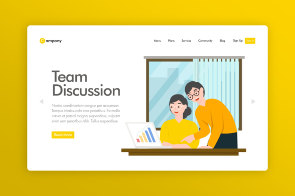 Download Website Illustration - Team Discussion - Web Collection