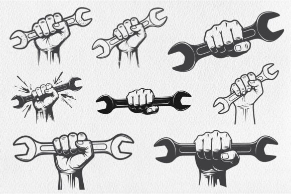 Download Labor Day Worker Fist Wrench SVG Bundle - Worker Collection