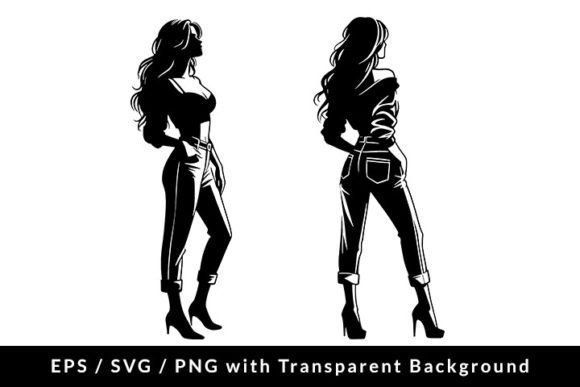 Download Casual Fashion Woman Posing Clip Art SVG - Woman Collection