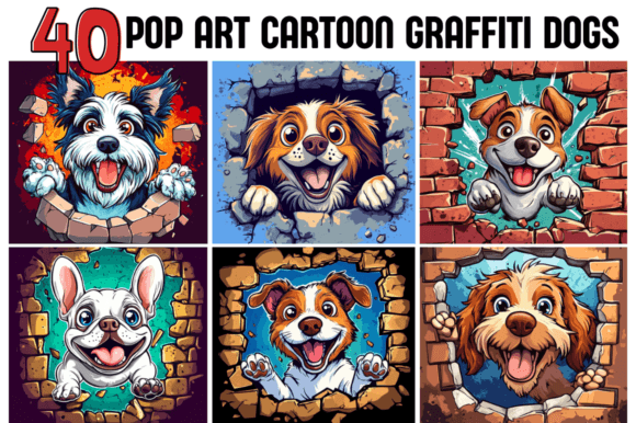 Download Pop Art Cartoon Graffiti Dogs - Dog Collection
