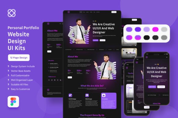 Download Portofolio Web Landing Page UI KIT - Web Collection